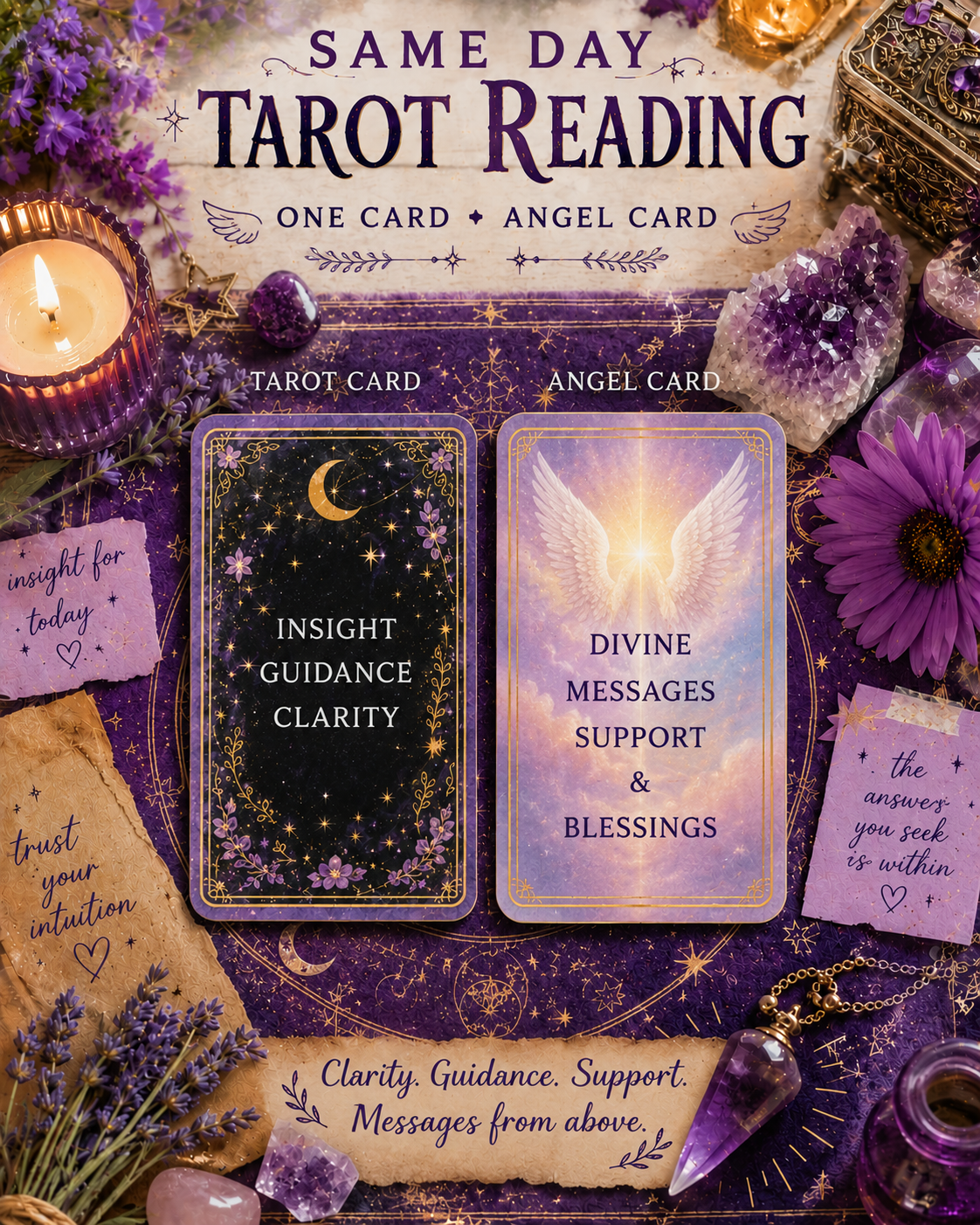 Same Day Tarot Reading One Card Plus Angel Card
